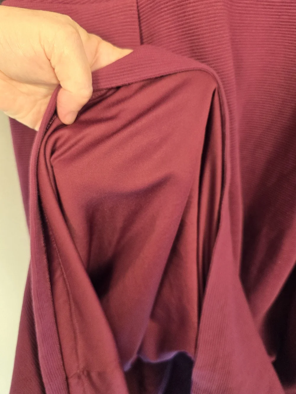 BODEN Maroon Ribbed Scoop Neck 3/4 Sleeve Lined Midi Dress. Ladies 16R - Picture 6 of 13